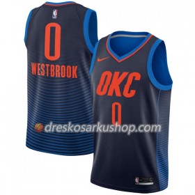 Muški NBA Dres Oklahoma City Thunder Russell Westbrook 0 Nike 2017-18 Navy Swingman
